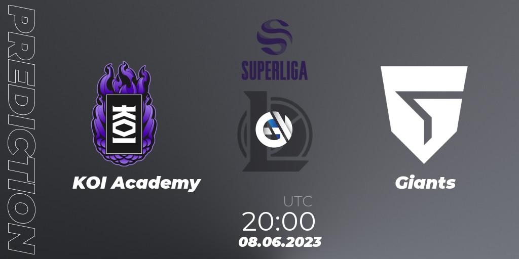 Pronósticos KOI Academy - Giants. 08.06.23. Superliga Summer 2023 - Group Stage - LoL