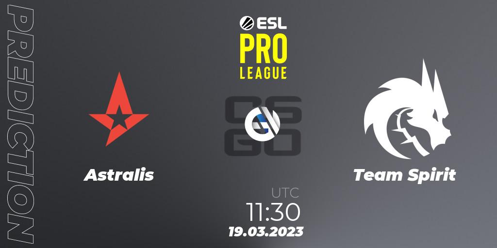 Pronósticos Astralis - Team Spirit. 19.03.23. ESL Pro League Season 17 - CS2 (CS:GO)