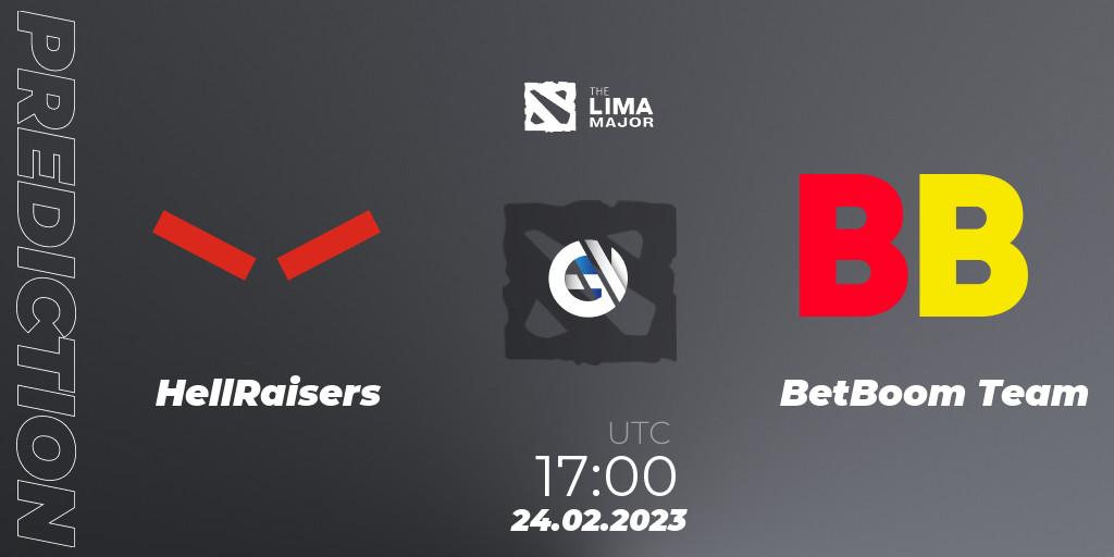 Pronósticos HellRaisers - BetBoom Team. 24.02.2023 at 17:34. The Lima Major 2023 - Dota 2