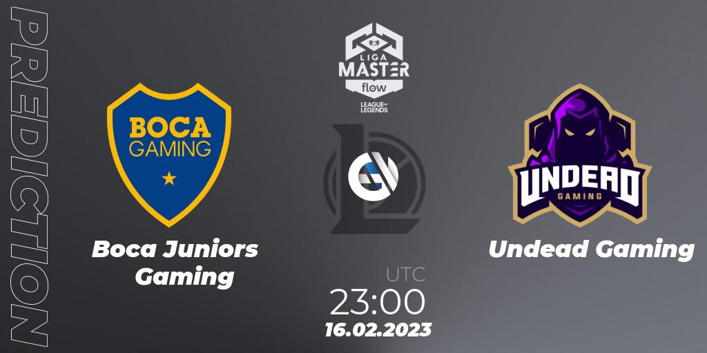 Pronósticos Boca Juniors Gaming - Undead Gaming. 16.02.2023 at 23:00. Liga Master Opening 2023 - Group Stage - LoL