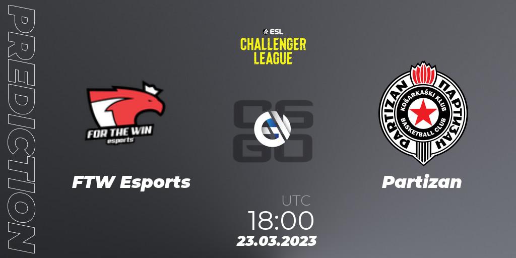 Pronósticos FTW Esports - Partizan. 23.03.23. ESL Challenger League Season 44 Relegation: Europe - CS2 (CS:GO)