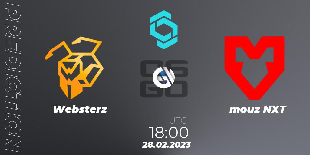 Pronósticos Websterz - mouz NXT. 28.02.2023 at 18:00. CCT North Europe Series 4 Closed Qualifier - Counter-Strike (CS2)