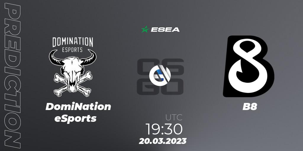 Pronósticos DomiNation eSports - B8. 20.03.23. ESEA Season 44: Advanced Division - Europe - CS2 (CS:GO)