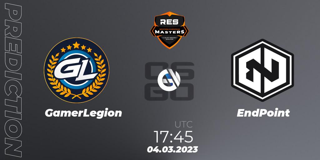 Pronósticos GamerLegion - EndPoint. 04.03.2023 at 17:45. RES Western European Masters: Spring 2023 - Counter-Strike (CS2)