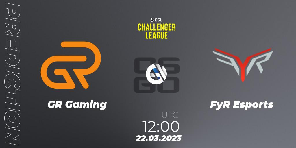 Pronósticos GR Gaming - FyR Esports. 22.03.23. ESL Challenger League Season 44: Asia-Pacific - CS2 (CS:GO)