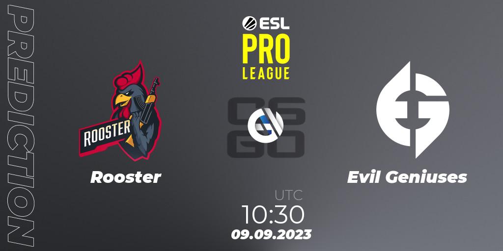 Pronósticos Rooster - Evil Geniuses. 09.09.23. ESL Pro League Season 18 - CS2 (CS:GO)