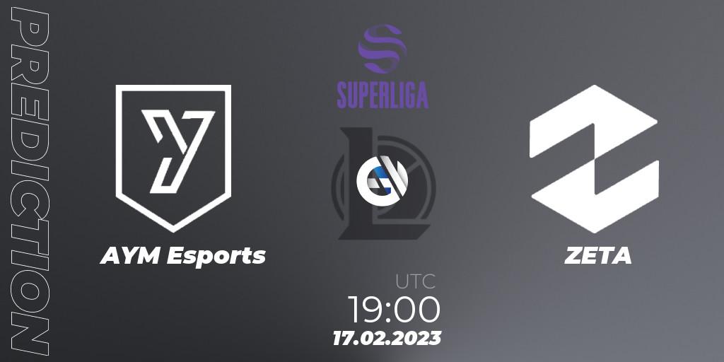 Pronósticos AYM Esports - ZETA. 17.02.2023 at 19:15. LVP Superliga 2nd Division Spring 2023 - Group Stage - LoL