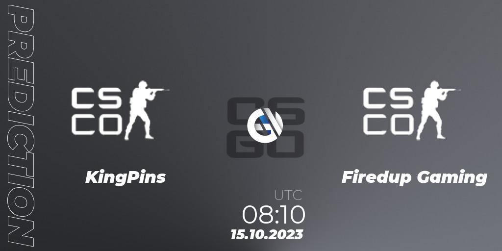 Pronósticos Kingpins - Firedup Gaming. 15.10.23. Dust2 India 1xBet Masters 3 - CS2 (CS:GO)