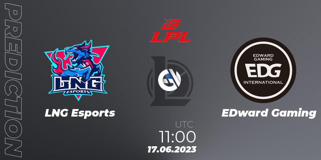 Pronósticos LNG Esports - EDward Gaming. 17.06.23. LPL Summer 2023 Regular Season - LoL