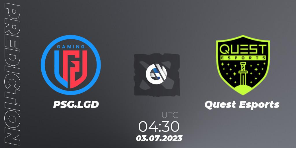 Pronósticos PSG.LGD - PSG Quest. 03.07.2023 at 04:34. Bali Major 2023 - Group Stage - Dota 2