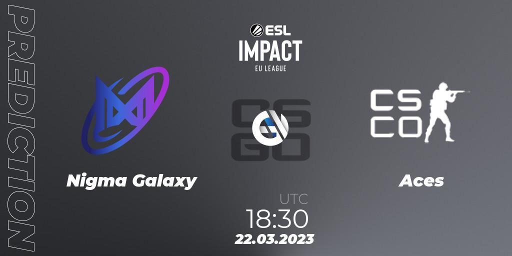 Pronósticos Nigma Galaxy - Aces. 22.03.23. ESL Impact League Season 3: European Division - CS2 (CS:GO)