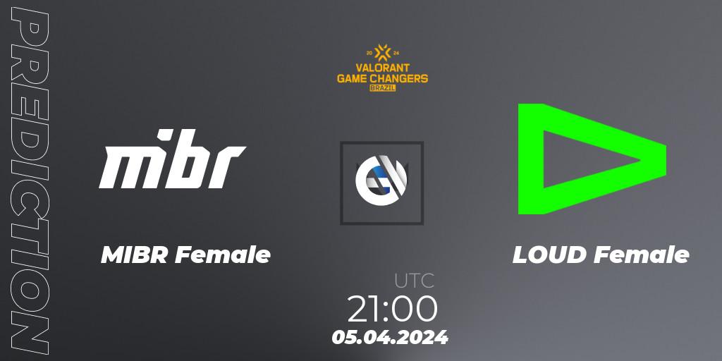 Pronósticos MIBR Female - LOUD Female. 05.04.24. VCT 2024: Game Changers Brazil Series 1 - VALORANT