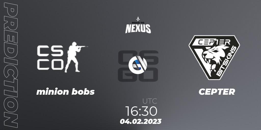 Pronósticos minion bobs - Alpha Gaming. 04.02.23. Road to Astralis Nexus 4 - CS2 (CS:GO)