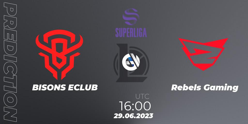 Pronósticos BISONS ECLUB - Rebels Gaming. 29.06.2023 at 19:00. Superliga Summer 2023 - Group Stage - LoL