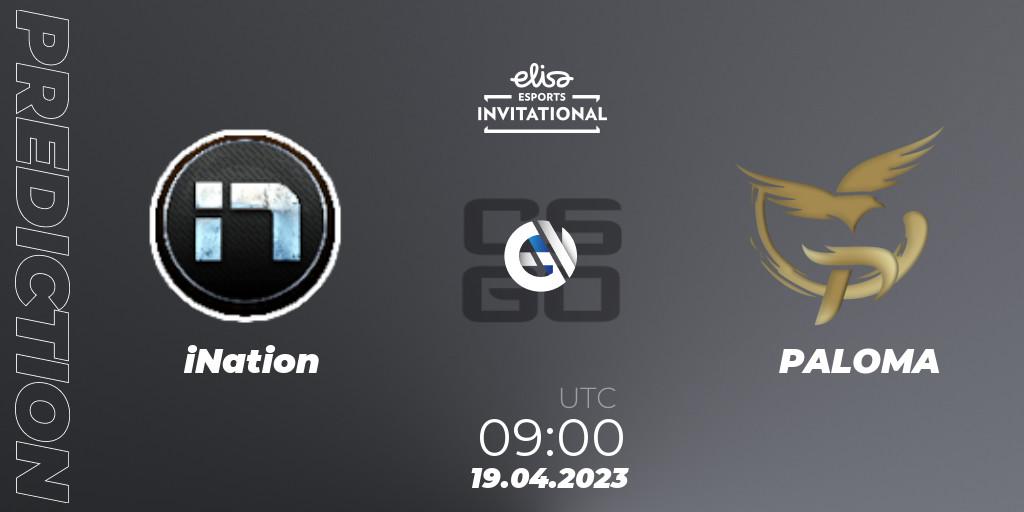 Pronósticos iNation - Ignis Serpens. 19.04.2023 at 09:00. Elisa Invitational Spring 2023 Contenders - Counter-Strike (CS2)