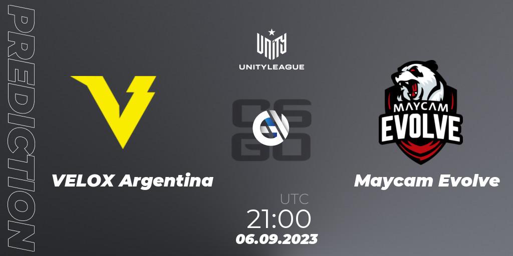 Pronósticos VELOX Argentina - Maycam Evolve. 06.09.23. LVP Unity League Argentina 2023 - CS2 (CS:GO)