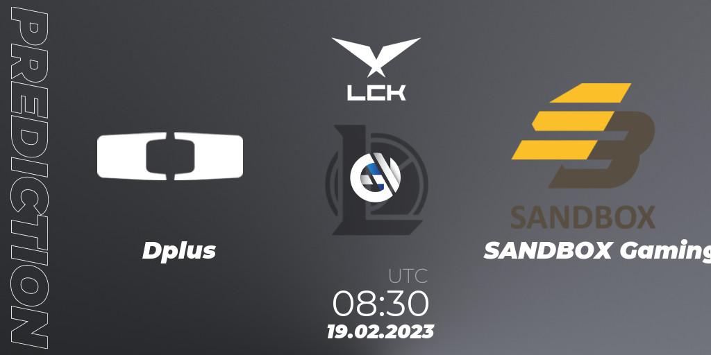 Pronósticos Dplus - SANDBOX Gaming. 19.02.23. LCK Spring 2023 - Group Stage - LoL