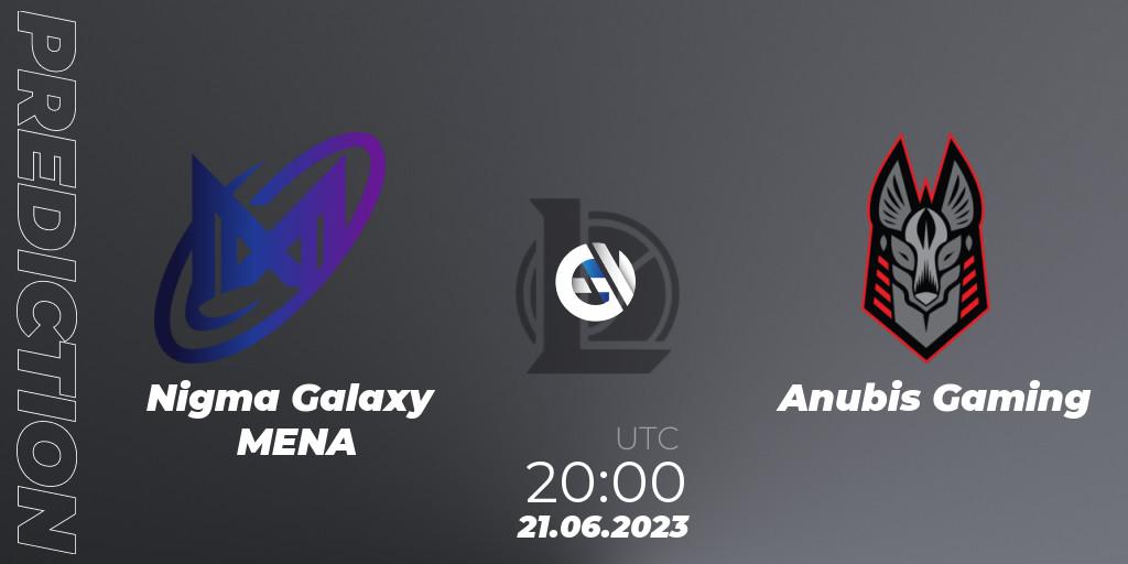 Pronósticos Nigma Galaxy MENA - Anubis Gaming. 21.06.2023 at 20:00. Arabian League Summer 2023 - Group Stage - LoL