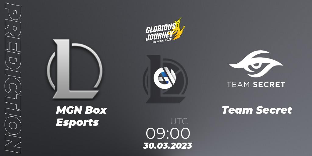 Pronósticos MGN Box Esports - Team Secret. 03.03.2023 at 10:00. VCS Spring 2023 - Group Stage - LoL