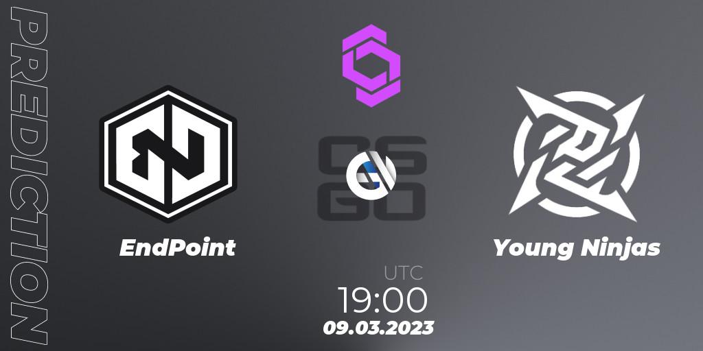 Pronósticos EndPoint - Young Ninjas. 09.03.2023 at 19:45. CCT West Europe Series #2 - Counter-Strike (CS2)