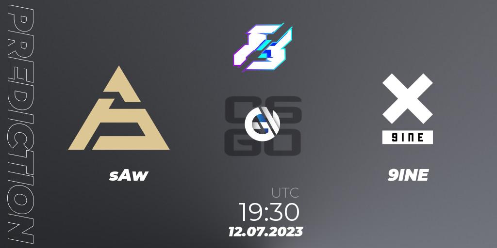 Pronósticos sAw - 9INE. 12.07.2023 at 19:30. Gamers8 2023 Europe Open Qualifier 2 - Counter-Strike (CS2)