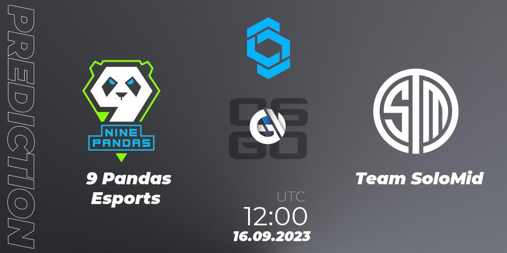 Pronósticos 9 Pandas Esports - Team SoloMid. 16.09.2023 at 12:10. CCT East Europe Series #2 - Counter-Strike (CS2)