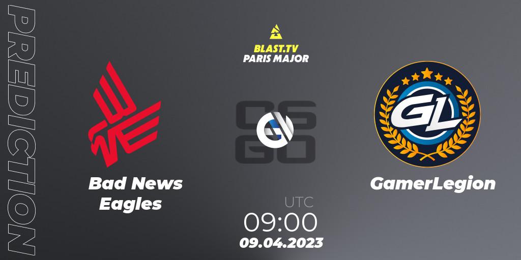 Pronósticos Bad News Eagles - GamerLegion. 09.04.2023 at 09:00. BLAST.tv Paris Major 2023 Europe RMR A - Counter-Strike (CS2)