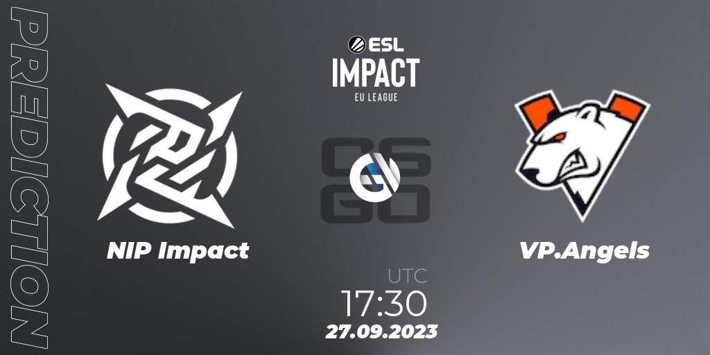 Pronósticos NIP Impact - VP.Angels. 28.09.2023 at 15:00. ESL Impact League Season 4: European Division - Counter-Strike (CS2)