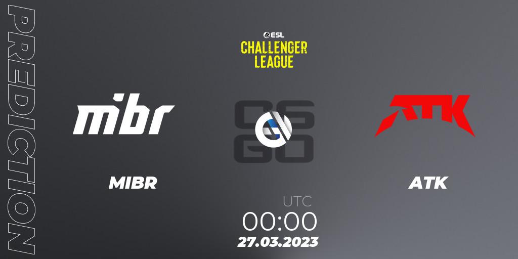 Pronósticos MIBR - ATK. 26.03.23. ESL Challenger League Season 44: North America - CS2 (CS:GO)