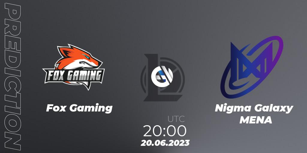 Pronósticos Fox Gaming - Nigma Galaxy MENA. 20.06.2023 at 20:00. Arabian League Summer 2023 - Group Stage - LoL