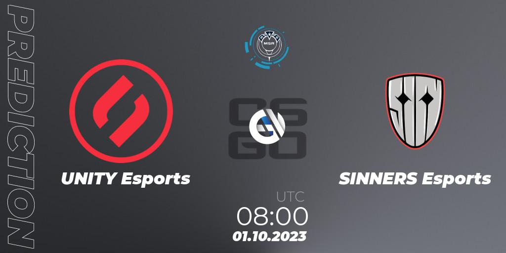 Pronósticos UNITY Esports - SINNERS Esports. 01.10.2023 at 09:00. Slovak National Championship 2023 - Counter-Strike (CS2)