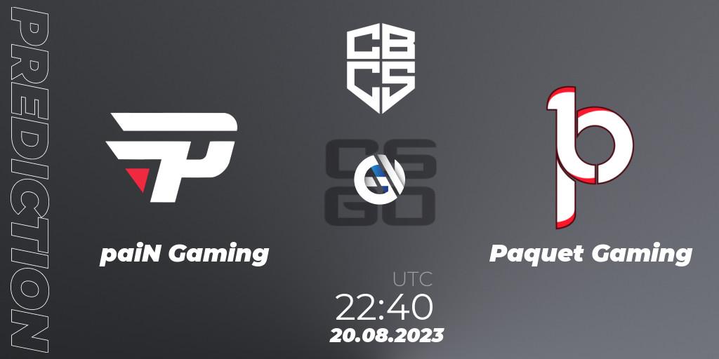 Pronósticos paiN Gaming - Paquetá Gaming. 20.08.2023 at 22:00. CBCS 2023 Masters - Counter-Strike (CS2)