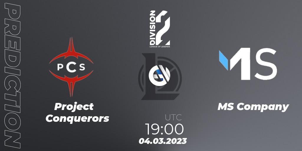 Pronósticos Project Conquerors - MS Company. 04.03.23. LFL Division 2 Spring 2023 - Group Stage - LoL