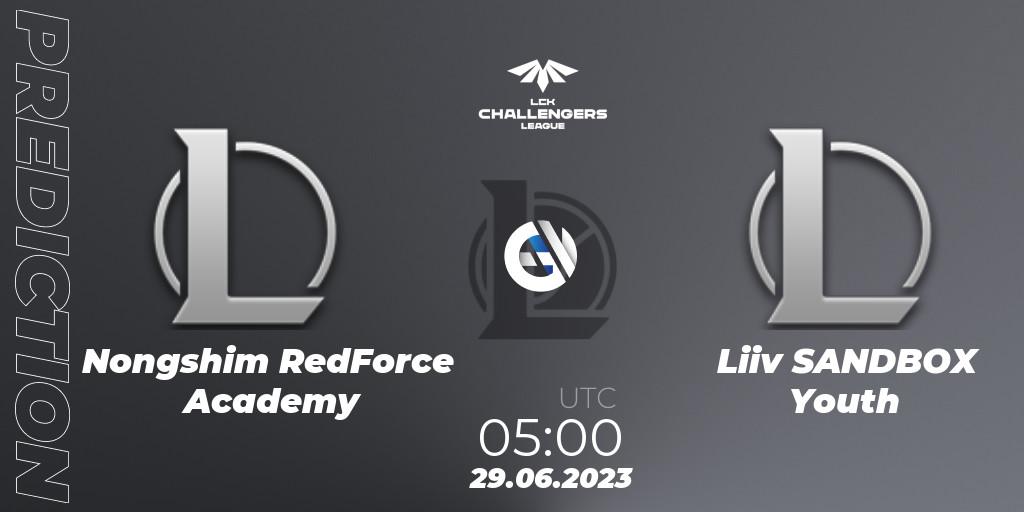 Pronósticos Nongshim RedForce Academy - Liiv SANDBOX Youth. 29.06.23. LCK Challengers League 2023 Summer - Group Stage - LoL