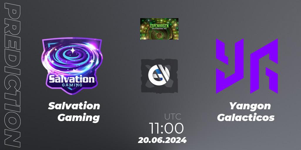 Pronósticos Salvation Gaming - Yangon Galacticos. 20.06.2024 at 11:00. The International 2024: Southeast Asia Closed Qualifier - Dota 2