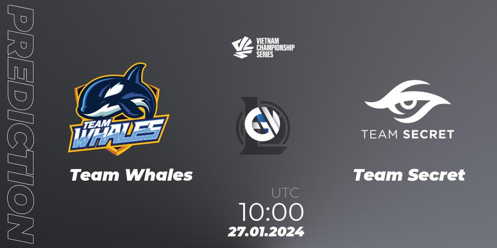 Pronósticos Team Whales - Team Secret. 27.01.2024 at 10:00. VCS Dawn 2024 - Group Stage - LoL