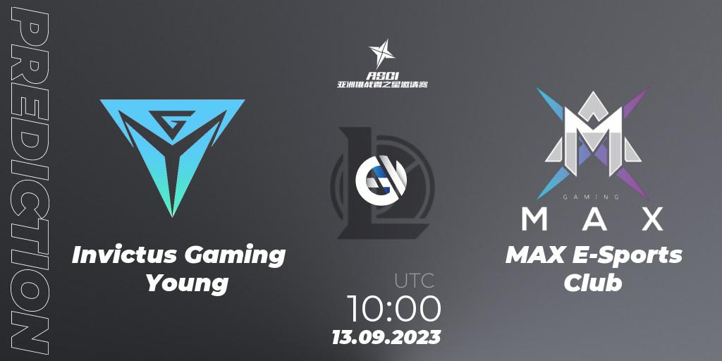 Pronósticos Invictus Gaming Young - MAX E-Sports Club. 13.09.23. Asia Star Challengers Invitational 2023 - LoL