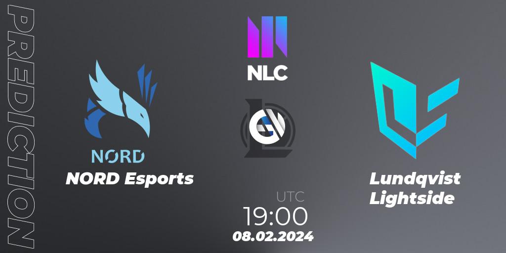 Pronósticos NORD Esports - Lundqvist Lightside. 08.02.2024 at 19:00. NLC 1st Division Spring 2024 - LoL