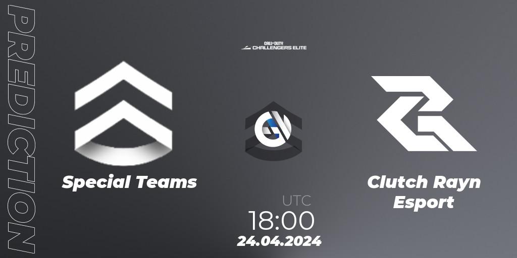 Pronósticos Special Teams - Clutch Rayn Esport. 24.04.2024 at 18:00. Call of Duty Challengers 2024 - Elite 2: EU - Call of Duty