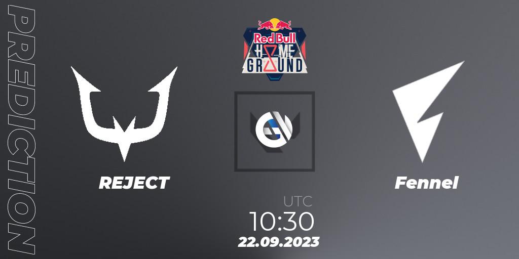 Pronósticos REJECT - Fennel. 22.09.2023 at 10:30. Red Bull Home Ground #4 - Japanese Qualifier - VALORANT