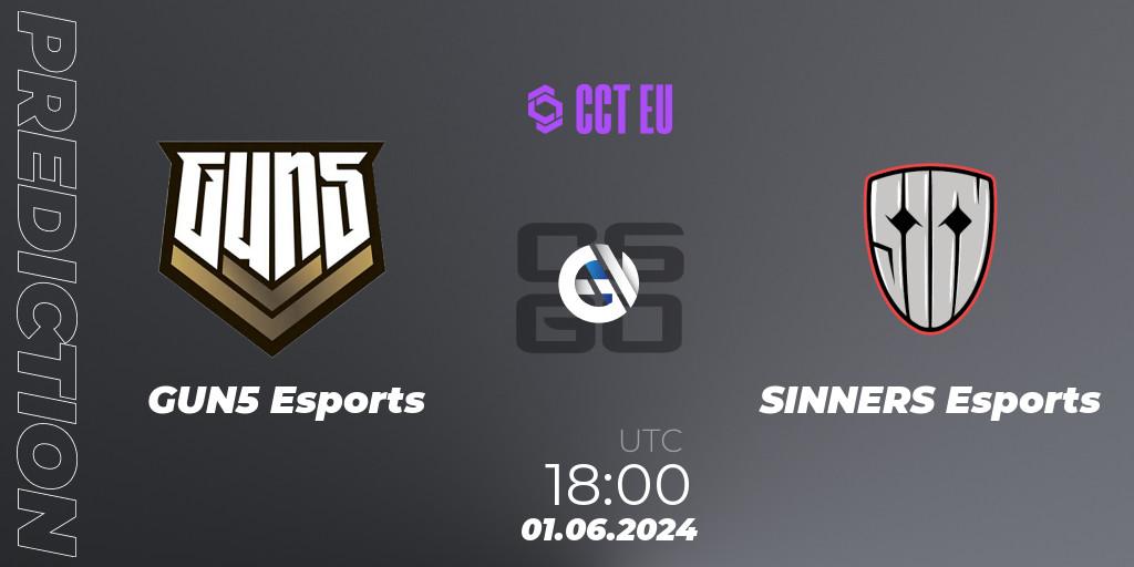 Pronósticos GUN5 Esports - SINNERS Esports. 01.06.2024 at 18:50. CCT Season 2 Europe Series 4 - Counter-Strike (CS2)