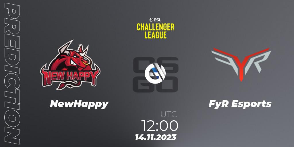 Pronósticos NewHappy - FyR Esports. 14.11.23. ESL Challenger League Season 46: Asia-Pacific - CS2 (CS:GO)