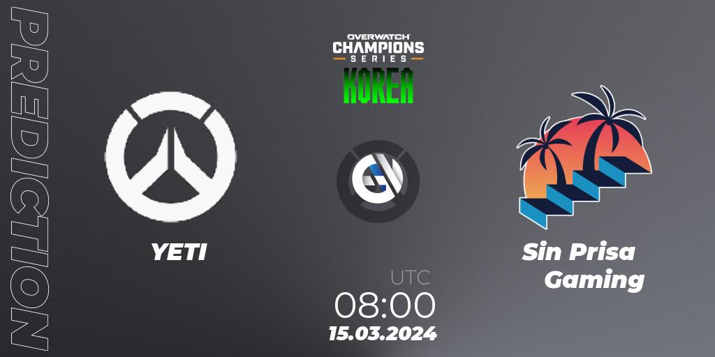 Pronósticos YETI - Sin Prisa Gaming. 15.03.24. Overwatch Champions Series 2024 - Stage 1 Korea - Overwatch