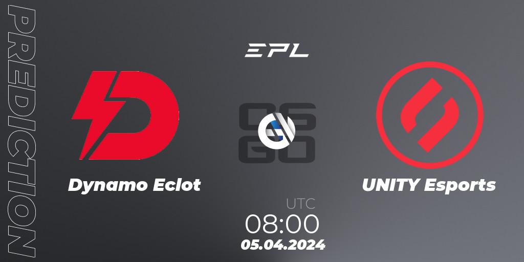 Pronósticos Dynamo Eclot - UNITY Esports. 05.04.2024 at 08:00. European Pro League Season 16: Division 2 - Counter-Strike (CS2)