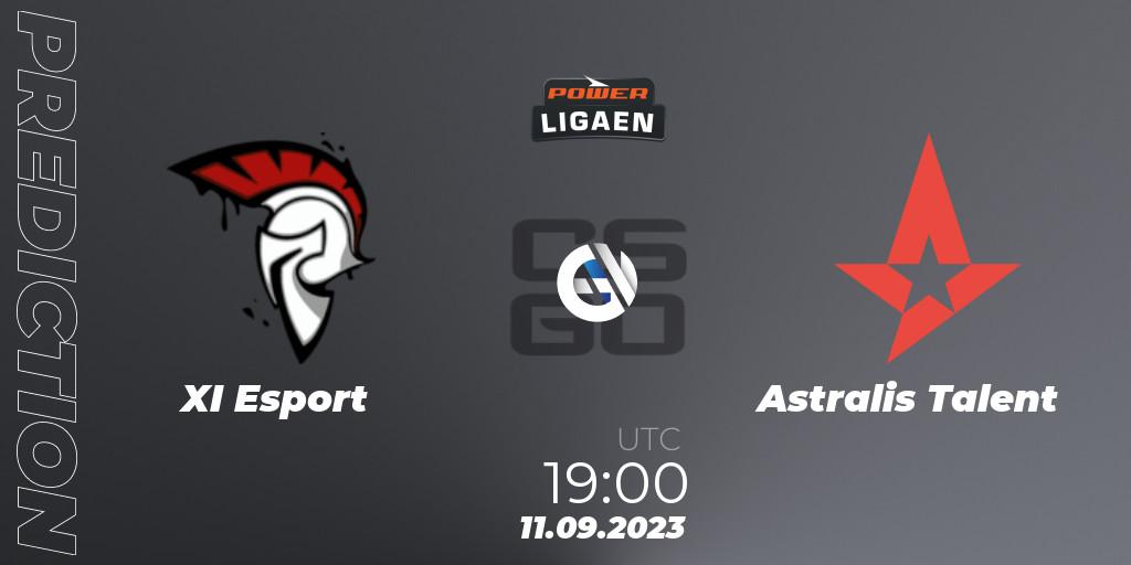 Pronósticos XI Esport - Astralis Talent. 11.09.2023 at 19:00. POWER Ligaen Season 24 Finals - Counter-Strike (CS2)