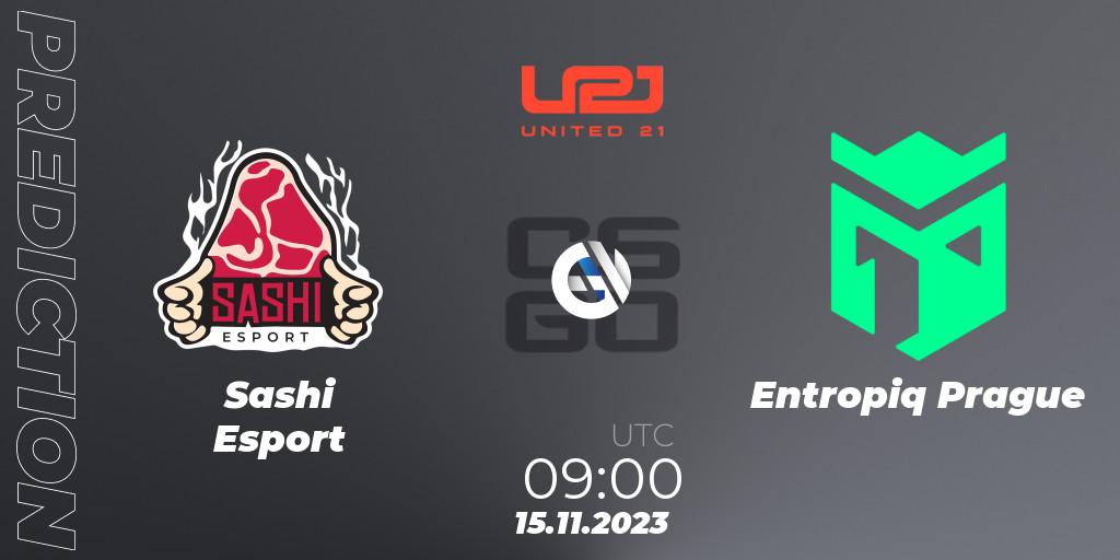 Pronósticos Sashi Esport - Entropiq Prague. 15.11.23. United21 Season 8 - CS2 (CS:GO)