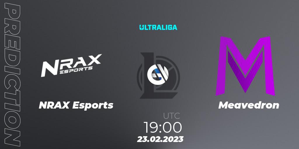 Pronósticos NRAX Esports - Meavedron. 23.02.2023 at 19:00. Ultraliga 2nd Division Season 6 - LoL