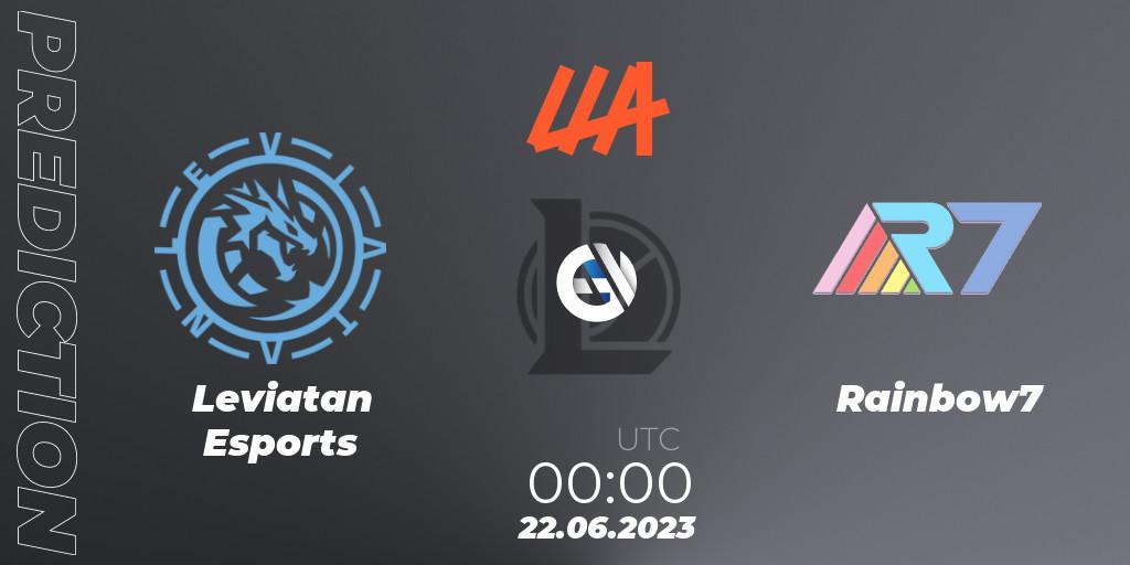 Pronósticos Leviatan Esports - Rainbow7. 22.06.2023 at 00:00. LLA Closing 2023 - Group Stage - LoL