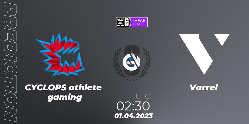 Pronósticos CYCLOPS athlete gaming - Varrel. 01.04.2023 at 02:30. Japan League 2023 - Stage 1 - Rainbow Six