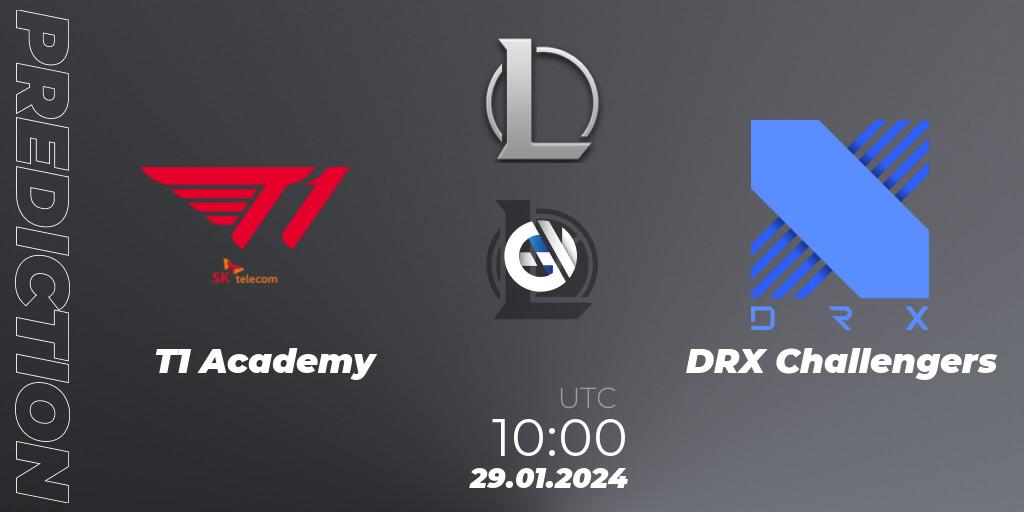 Pronósticos T1 Academy - DRX Challengers. 29.01.24. LCK Challengers League 2024 Spring - Group Stage - LoL
